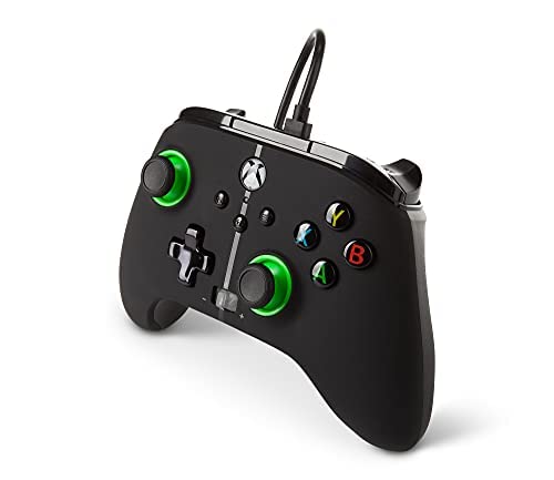 PowerA Enhanced Wired Controller for Xbox Series X|S - Green Hint, gamepad, wired video game controller, gaming controller, Xbox Series X|S, Xbox One - Xbox Series X;