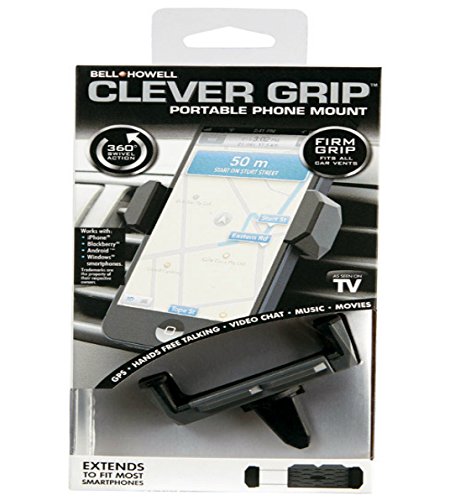 Bell Howell Clever Grip MAX- Portable Phone Mount for iphone 6 and 6 PLUS, and for most Smart Phones