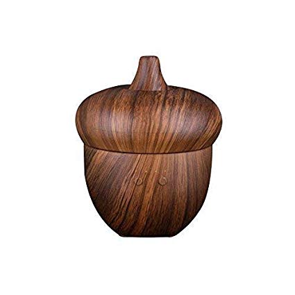 Morjava Q1 Cool Mist Humidifiers 300ML Ultrasonic Aroma Acorn Wood with Light Aromatherapy Diffusers with Waterless Automatically Shut-Off