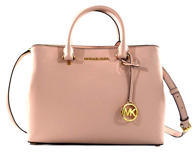 Michael Kors Savannah Saffiano Leather Large Satchel Crossbody Bag Purse Handbag