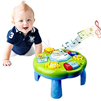 Centishop Baby Learning Desk Baby Toys 6 to 12 Months Early Education Light Music Hand Drums Learning Table Children Toys Early Education Smart Toys (Best Gift)