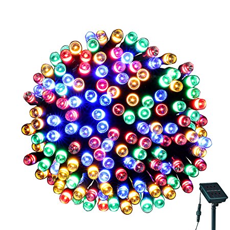 Solar String Lights Outdoor, LOENDE 72ft 200LED 8 Modes Waterproof Multi Color Decorative Lights Christmas Lights for Christmas Tree Indoor Outdoor Garden Party Wedding Decorations