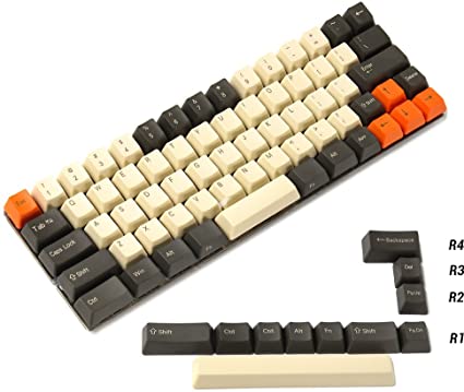 YMDK Carbon Blue White Red Black Minila Keyset Thick PBT OEM Profile Keycaps for Filco Minila YD60M Tada68 GK64 (Carbon) (Only Keycap)