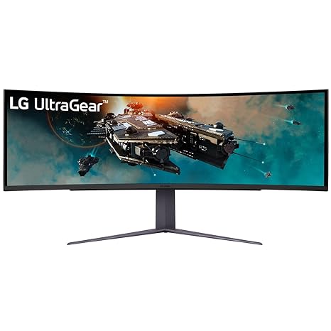 LG 49" Curved Ultragear™ Dual QHD (5120 x 1440) @1ms, 240Hz Gaming Monitor with Vesa DisplayHDR 1000, Premium Gaming Display, AMD FreeSync™, DCI-P3 95% (Typ.), HDMI, DP, Speakers, 49GR85DC (Black)