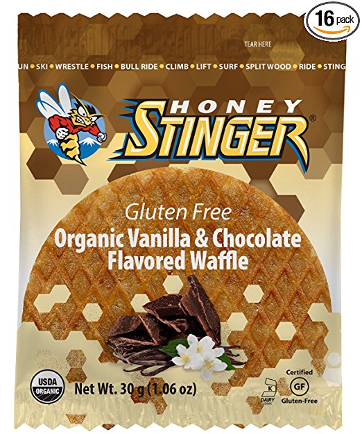 Honey Stinger Organic Gluten Free Waffle, Vanilla/Chocolate, 1.06 Ounce (Pack of 16)