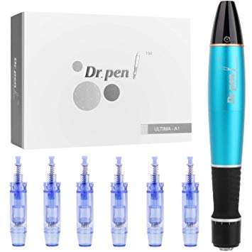 Dr. Pen Ultima A1 Professional Microneedling Pen, Wireless Electric Skin Repair Tool Kit with 12-Pin Replacement Needles Cartridges(6 PCS)