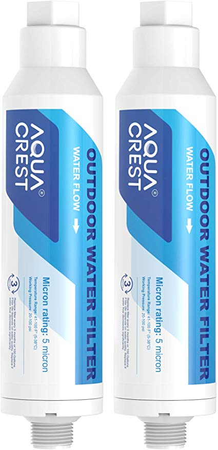 AQUA CREST Inline Water Filter, Dedicated for Car Washing, Window & Yard Cleaning, Effectively Reduce Hard Water Spots, Soften Water, Upgraded Formula, Pack of 2