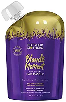 Not Your Mother’s Blonde Moment Purple Toning Hair Masque. 8.5 Oz. Deep Conditioning with Violet Rice Extract & Murumuru Seed Butter. (1 Pack)