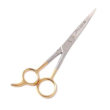 PC 6.5" HAIR CUTTING SCISSORS/BARBER SHEARS - ICE TEMPERED - STAINLESS STEEL GOLD PLATED HANDLE