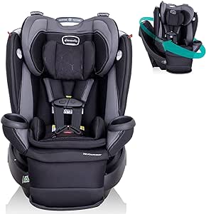 Evenflo Revolve360 Extend All-in-One Rotational Car Seat with Quick Clean Cover (Revere Gray)