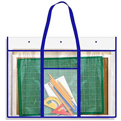 Large Bulletin Board Storage Bag (31"x25"), Opret Posters Organizer Transparent Storage Bag for Artworks, Charts and Teaching Material