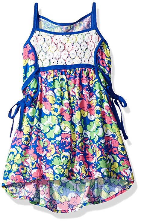 Limited Too Girls' Floral Print Lace Trimmed Dress
