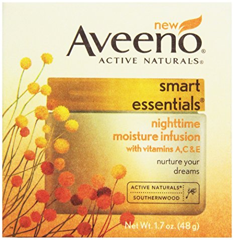 Aveeno, Facial Moisturizers Smart Essentials, Nighttime Moisture Infusion, 1.7 oz