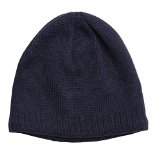 Black Winter Fleece Lined Waffle Knit Beanie Classic Thick and Warm Skully Cap