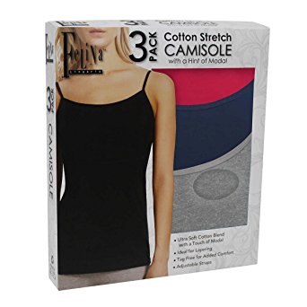 Felina Ladies’ Cotton Stretch 3-Pack Camisole