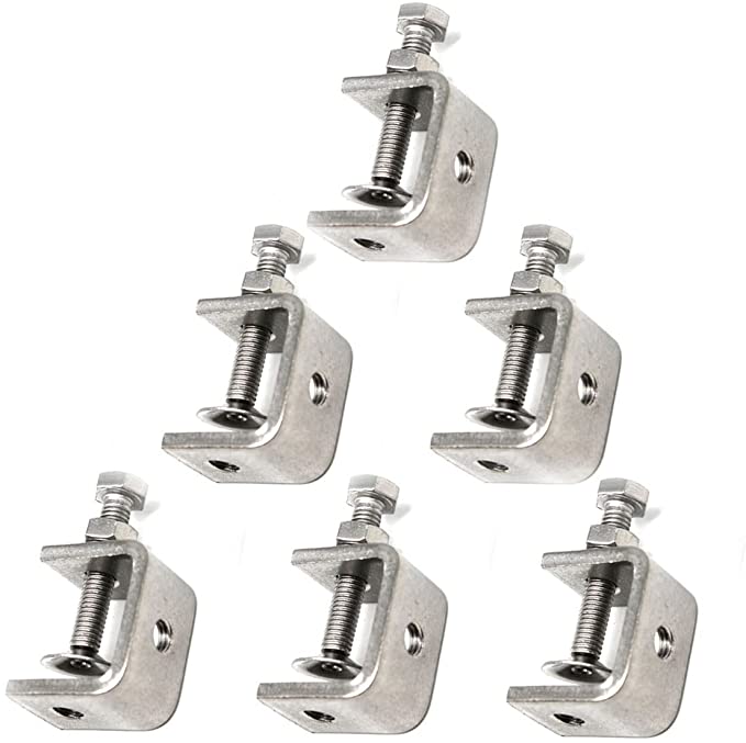 6Pcs Stainless Steel C-Clamp ,wood Clamps,Tiger Clamp Heavy Duty,Wood Working Heavy Duty C-clamp with Wide Jaw Openings, for Welding/Carpenter/Building/Household Mount (6pc)
