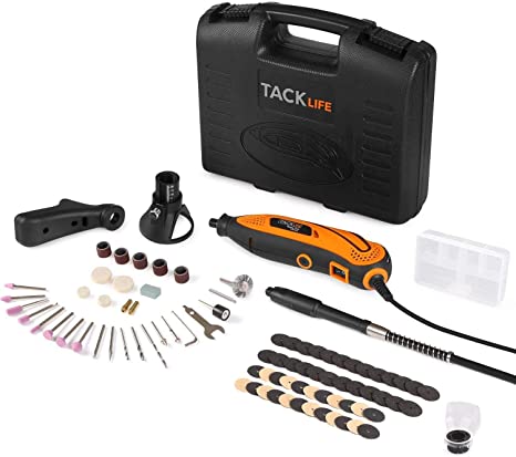 TACKLIFE Rotary Tool Kit, Variable Speed 10000-32000 RPM, 82 Accessories, 4 Attachments and Carrying Case, Flex Shaft, Multi-Functional for Around-The-House and Crafting Projects-RTD35ACL