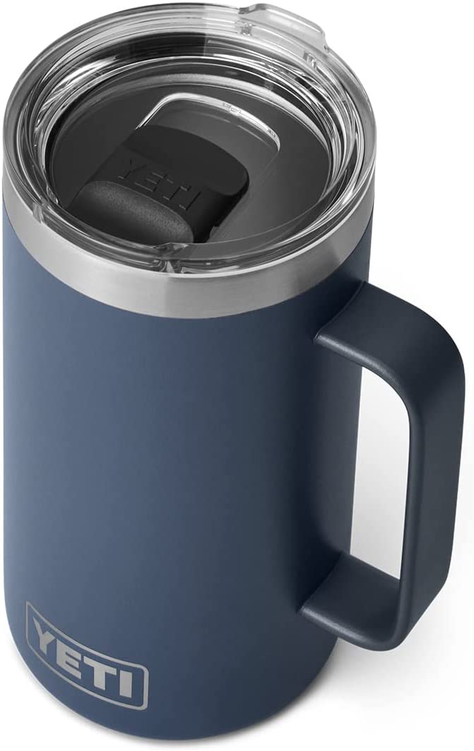 YETI Rambler 24 oz Mug, Vacuum Insulated, Stainless Steel with MagSlider Lid, Navy