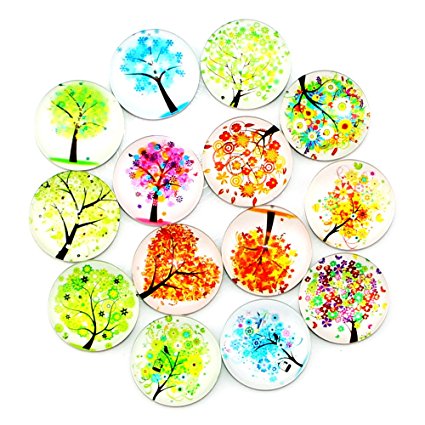 Ktdorns Abstract Tree Fridge Magnets -14 Pack Refrigerator Magnets, Office Magnets, Calendar Magnet, Whiteboard Magnets,Perfect Decorative Magnet Set with Storage Box