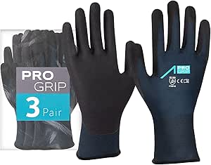 ACE ProGrip Arbeitshandschuhe - 3 Paar Schutzhandschuhe für Handwerk & Garten - Handschuhe für die Arbeit - 08/M (3er Pack)