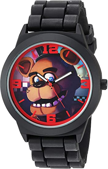 Five Nights at Freddy's Analog-Quartz Watch with Rubber Strap, Black, 21.5 (Model: FNF9003)
