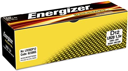 12pk Energizer D Industrial Battery Commercial Only