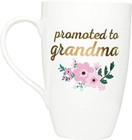 Pearhead Promoted to Grandma Ceramic Coffee Mug, White