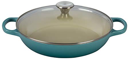 Le Creuset of America Enameled Cast Iron Buffet Casserole with Glass Lid, 3 1/2 quart, Caribbean