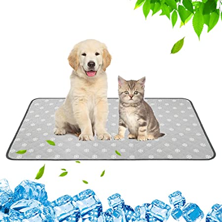 EXPAWLORER Pet Cooling Mat for Dogs Cats, Summer Dog Sleeping Mat Blanket, Waterproof Reusable Dog Pee Pads