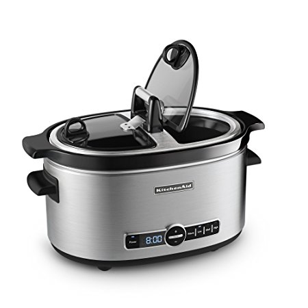 KitchenAid KSC6222SS Slow Cooker with Easy Serve Glass Lid, 6 quart, Stainless Steel