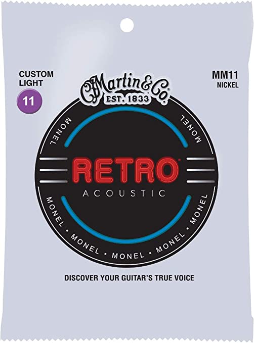 Martin Retro Acoustic Guitar Strings - .011-.052 Custom Light (MM11)