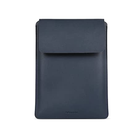 Enthopia 15-15.4 Inch Slim Laptop Sleeve for 15 Inch MacBook/Other 15 Inch Slim Laptops Protective Cover-Vegan Leather (Navy Blue)