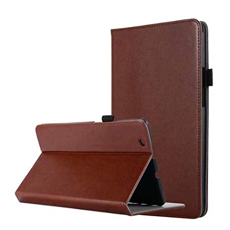 ANGELLA-M Huawei MediaPad M3 8.4 Case - Premium PU Leather Stand Shell Hand Strap, Card Slots Flip Cover Tablet Wallet Case Huawei MediaPad M3 8.4" - Light Brown
