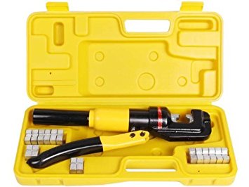 TMS® 10 Ton Hydraulic Wire Battery Cable Lug Terminal Crimper Crimping Tool 9 Dies