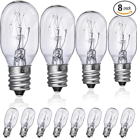 8 Pieces Lighted Make Up Mirror Bulbs 20W Replacement Bulbs for Double Sided Illuminated Mirror (Clear)