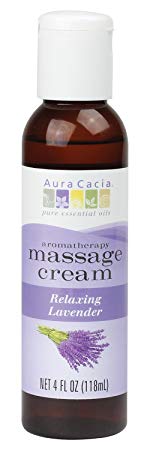 Aura Cacia Massage Cream, Relaxing Lavender, 4 Fluid Ounce