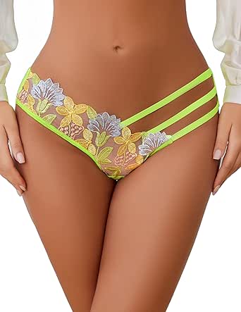 Avidlove Sexy Panties for Women Butterfly Embroidered Underwear Mesh Panties Pack