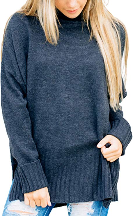 Dokotoo Womens Loose Oversized Casual Turtle Neck Sweater Pullover Top