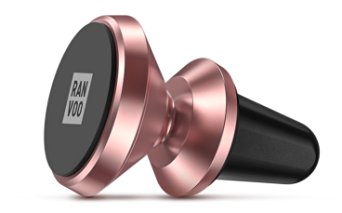 Car Mount, RANVOO® Air Vent Aluminium Magnetic Holder [360 Degree Rotation Swivel Ball] for All Mobile Phone and GPS - Rose Gold