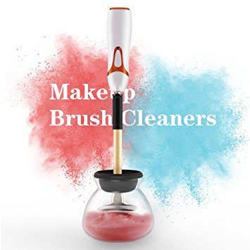 Makeup Brush Cleaner -PLYRFOCE Electric Brush Cleanser Kit Professional Makeup Brush Cleaner and Dryer Machine, Multi-function Make-up Brushes Cleaner with 8 Rubber Collars for All Makeup Brushes