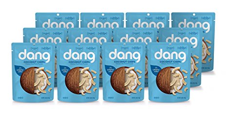 Dang Gluten Free Toasted Coconut Chips, Lighltly Salted, Unsweetened, 1.43 Ounce Bags (Pack of 12)