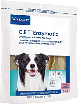 Virbac C.E.T. Enzymatic Oral Hygiene Chews, Large Dog, 30 Count