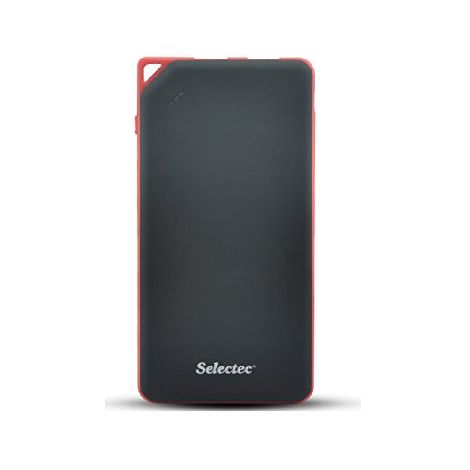 SELECTEC 10000mAh Power Bank Portable Charger External Battery Pack for Apple iPhone, iPad Mini Air, Samsung Galaxy, HTC, LG, Vodafone, Moto, Sony Xperia, Google Nexus Smart Phone, Black & Red