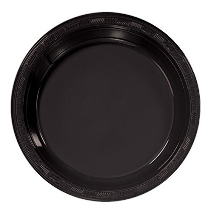 Hanna K. Signature Collection 50 Count Plastic Plate, 9-Inch, Black