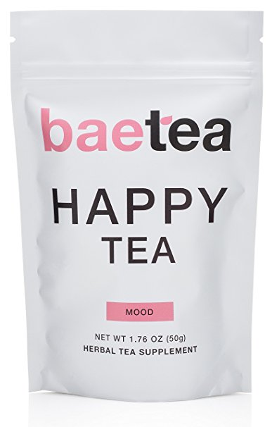 Baetea Happy Tea: Natural Pick-Me-Up, 25 Servings, with Hibiscus, Rose Hips, and Peppermint. Ultimate Way to Revitalize The Mind and Body