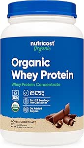 Nutricost Organic Whey Protein Concentrate, Double Chocolate Flavored, (2LBS) - Gluten-Free, Non-GMO