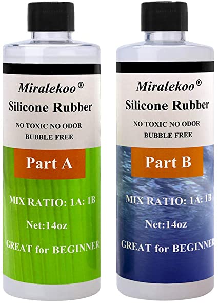 Miraclekoo Silicone Mold Making Kit Liquid Silicone Rubber Clear Mold Making Silicone for Resin Molds, Silicone Molds DIY Manual Making (28 oz)