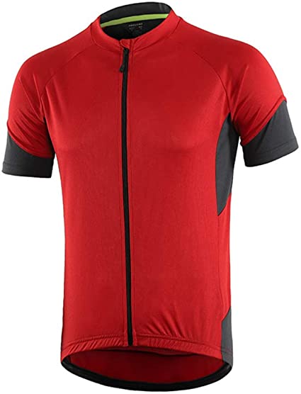 Dooy Cycling Jersey Mens Short/Long Sleeve Bike Bicycle Shirts Biking Clothing Breathable Quick-Dry Shirt with Pockets