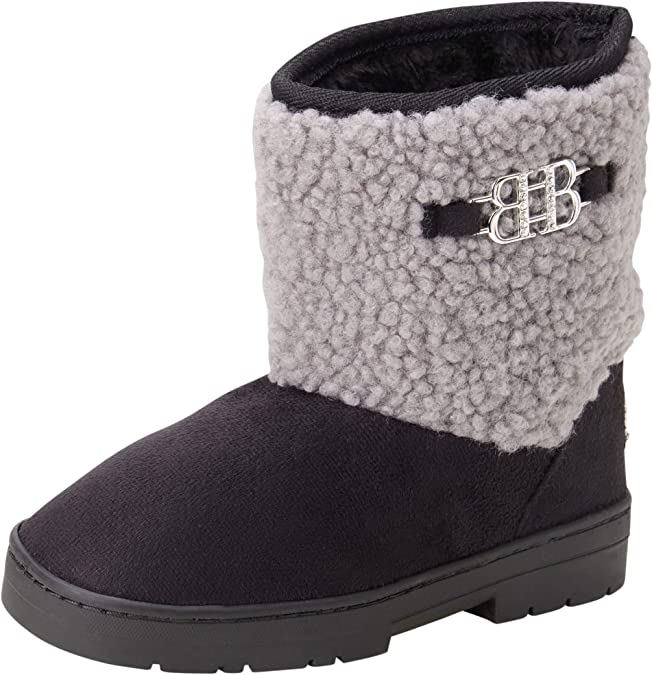 bebe Girls' Winter Boots - Microsuede Boots with Faux Fur Shearling Ankle Cuffs
