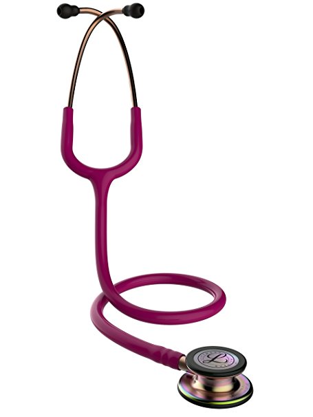 3M Littmann Classic III Stethoscope, Rainbow Chestpiece, Raspberry Tube, 27 inch, 5806